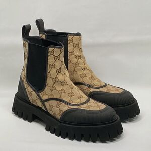 Gucci Men's Novo GG Canvas Chelsea Boots size 8/us size 9